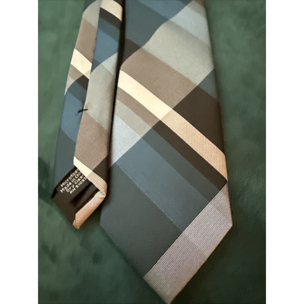 J. Ferrar Men's Skinny Tie Men's Black Blue Gray Plaid